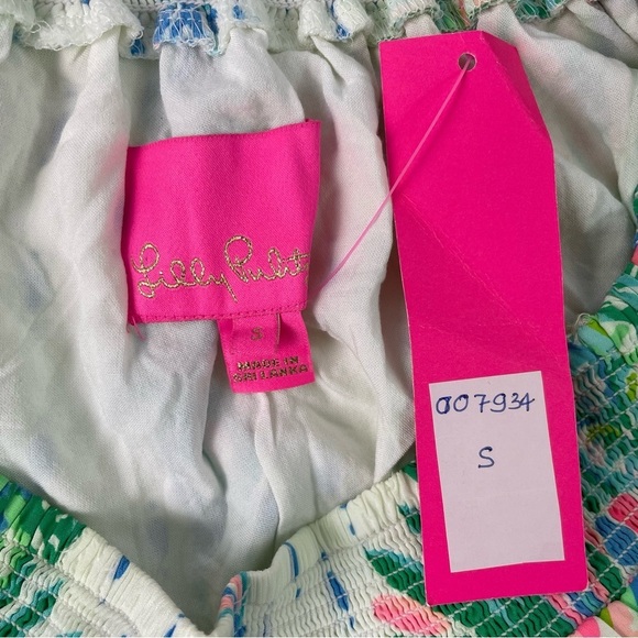 Lilly Pulitzer Floral Puff Sleeve Off The Shoulder Mini Dress Size Small NWT - Picture 3 of 8